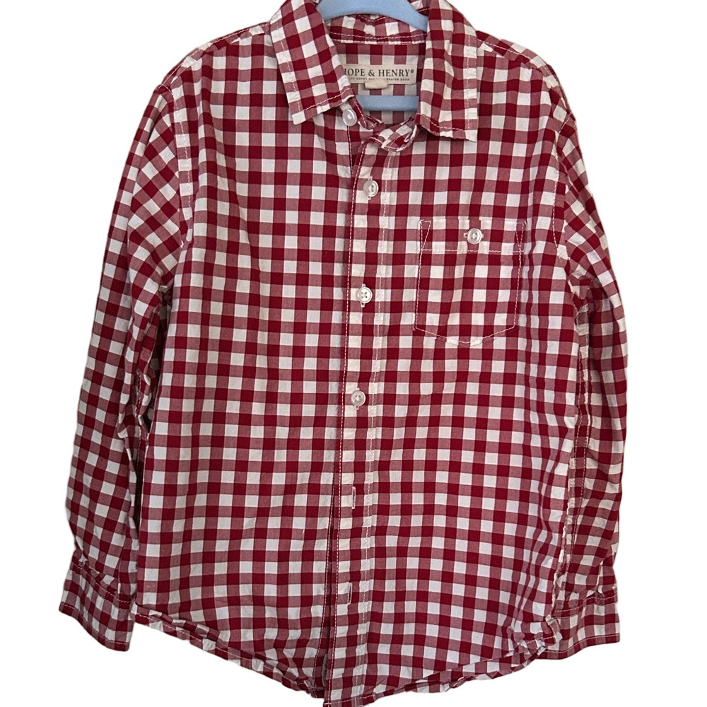 Hope & Henry Kids Red Plaid Button Down Shirt